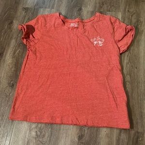 Roxy Coral Red Short Sleeve Tee with Palm Detail